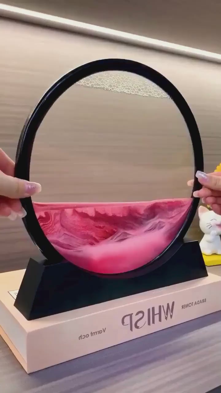 Round Flowing Sand Art Lamp