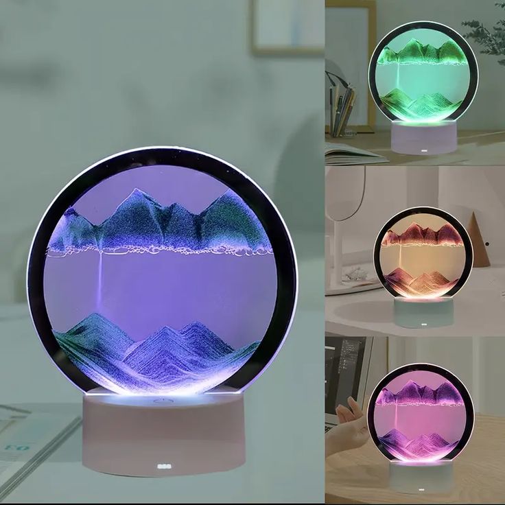 Round Flowing Sand Art Lamp